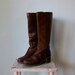 Vintage Burgundy Boots ... Winter Fleece Tall Leather Riding ... size 8