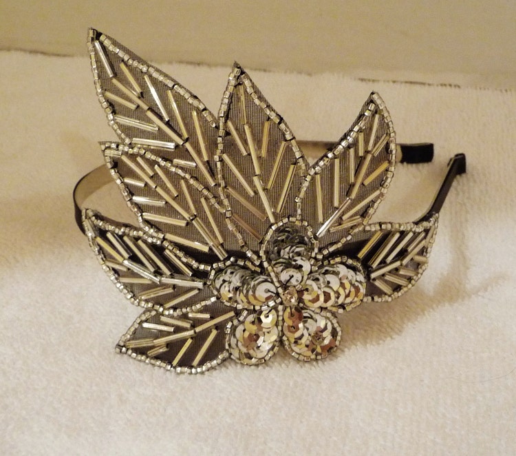 Silver Sequin Leaf Headband by BellaCescaBoutique on Etsy