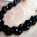 Black Evening Bracelet - classy, crystals, seed beads, glass