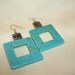 Square Hoop Turquoise Earrings