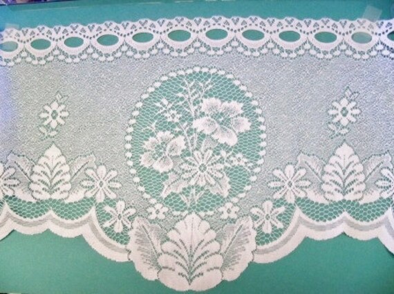 Vintage Lace Curtain Fabric By The Yard 11 1/2 Inches by 60