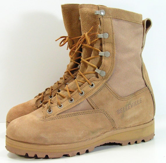combat boots mens 8 e wide tan grunge military by moivintage