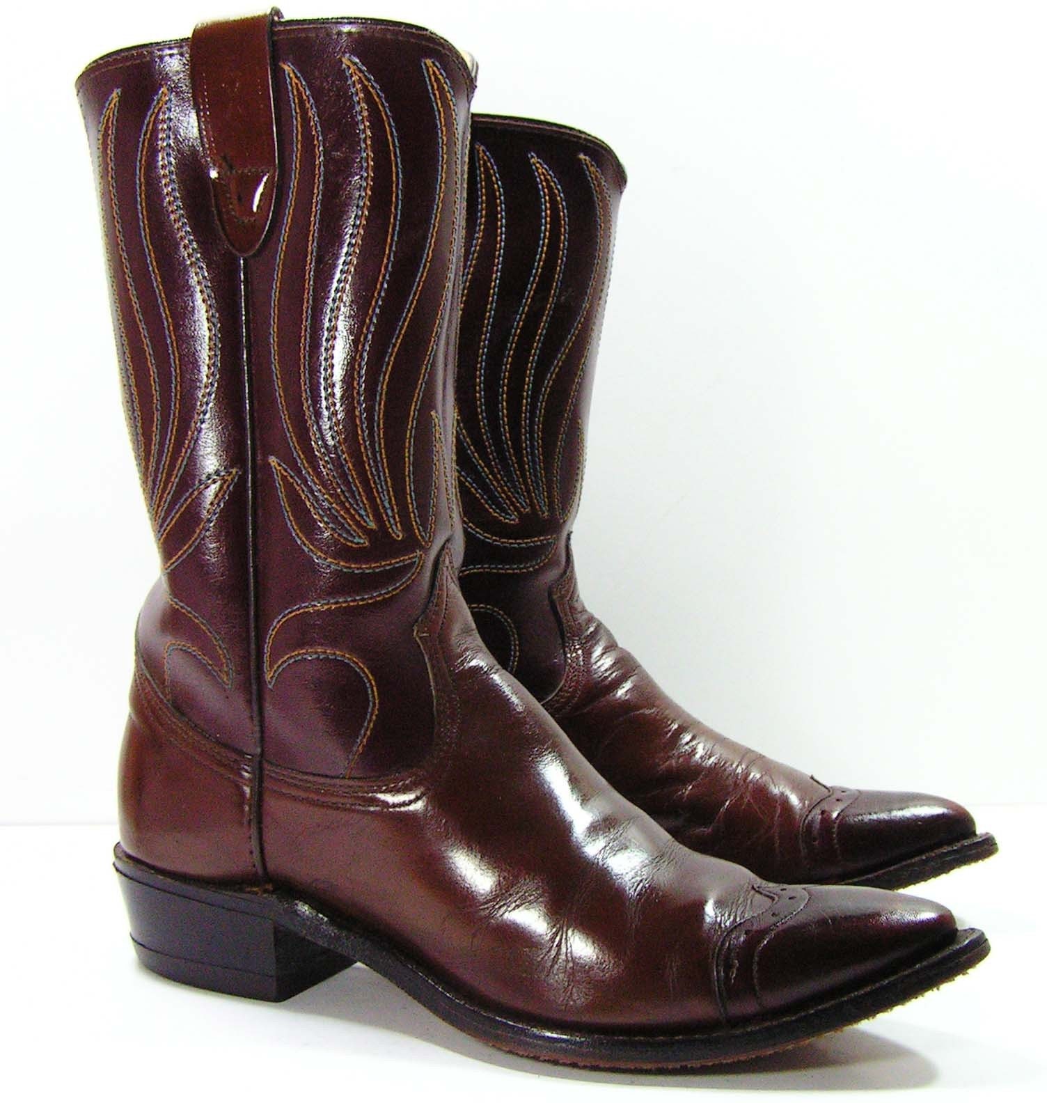 VINTAGE TEXAS COWBOY BOOTS WOMENS 7 C WIDE COWGIRL by moivintage