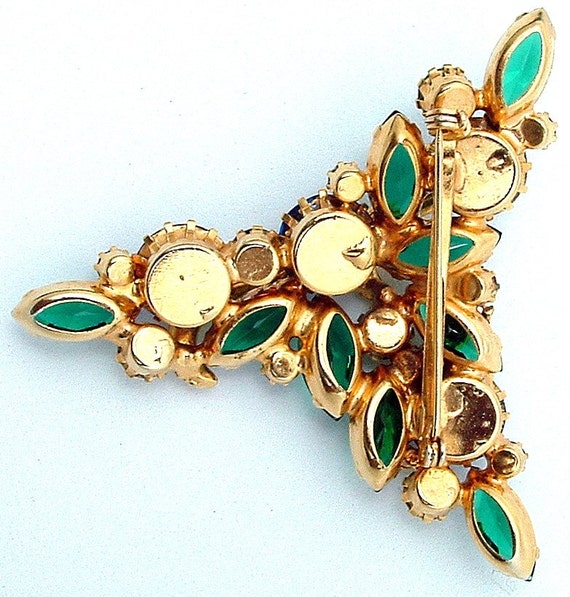 Vintage Juliana DeLizza and Elster Brooch Large Blue and Green
