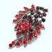 Vintage Ruby Red and Cranberry Rhinestone Brooch