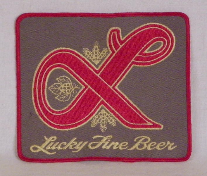 Vintage LUCKY LAGER Beer Large Jacket Embroidered Patch