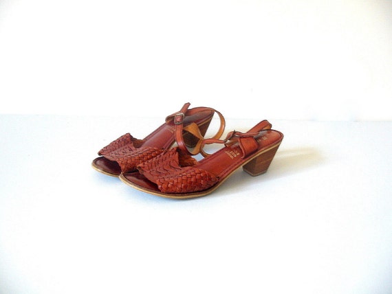 HUSH PUPPIES Vintage 70s Leather Sandals Sz 8