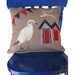 Handmade Cushion Cover Seaside Appliqued Beach Huts Herring Gull