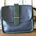 Vintage Navy and Hunter Green Pebbled Leather Cross Body Purse by Chesneau