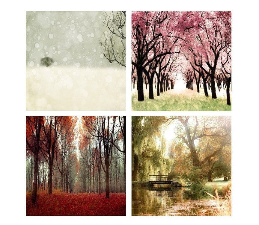 4 seasons art Print set 4 photographs of the four by Raceytay