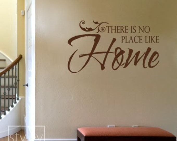 Home Wall Quote Wall Decal, There is no place like Home Vinyl Wall Decal, Home Vinyl Lettering Decal for Living Room Kitchen Decor