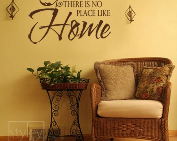 Home Wall Quote Wall Decal, There is no place like Home Vinyl Wall Decal, Home Vinyl Lettering Decal for Living Room Kitchen Decor