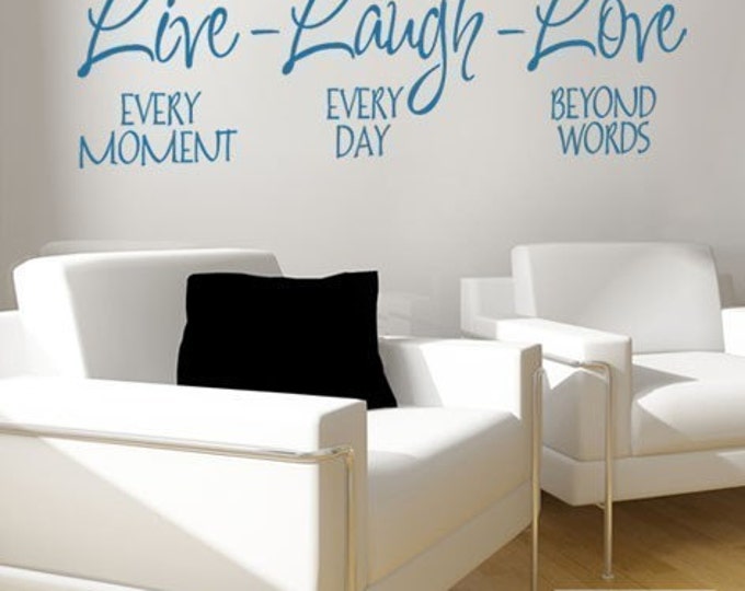 Live Laugh Love Vinyl lettering Wall Decal, Vinyl Lettering Home Decor, Live Laugh Love Quote Wall Decal Sticker