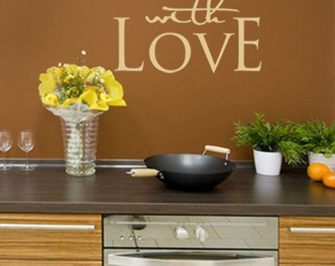 Season Everything with Love Vinyl Lettering Decal, Kitchen Wall Quote Wall Decal, Vinyl Lettering for Kitchen Decor, Kitchen Wall Sticker