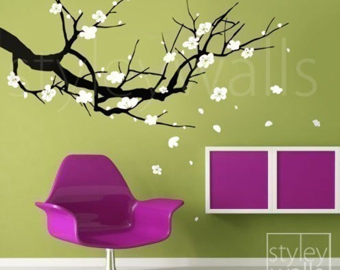 Cherry Branch Wall Decals Cherry Blossom Wall Decal Sakura Tree - Nursery Wall Decal Branch Wall Decal Tree Wall Decal Home Decor Art