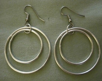 Surgical Steel, Niobium, Titanium Earrings - Silver Double Hoops (Hypoallergenic Earrings for Sensitive Ears) by Pretty Sensitive Ears