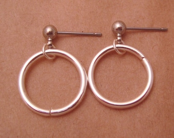 Surgical Steel Post Earrings - "Single Hoop" (Hypoallergenic Earrings for Sensitive Ears // Surgical Steel Stud Earrings)