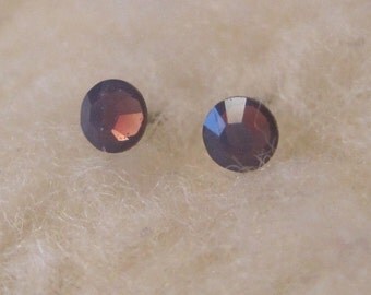 Niobium Post Earrings - "Cyclamen Crystals 3.9mm" (Hypoallergenic Earrings for Sensitive Ears // Nickel Free Stud Earrings)