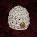 Newborn Baby Boy or Baby Girl Beanie - Hat in Wheat With An Adorable Coconut Button - Great Photo Prop or Shower Gift