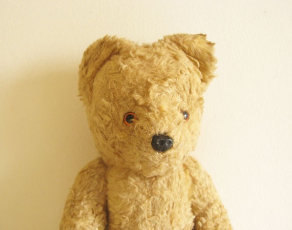 Yellow Vintage Teddy Bear Toy Collectible on Etsy by mycherrytree