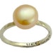 Young love - Sterling silver engagement ring inlaid rose fresh water pearl.