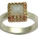 White kingdom - Sterling silver integrated 9K rose gold ring inlaid a rose cut moonstone.