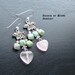 Rose quartz heart gemstone earrings- Ruby in Love -CLEARANCE