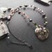 Blossom jasper gemstone heart choker with tourmaline and obsidian- Duplicate of choker gifted to Drew Barrymore-Drew's Midnight Lily Pond