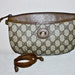 Vintage GUCCI Clutch Brown Leather Monogram Bag -Authentic-