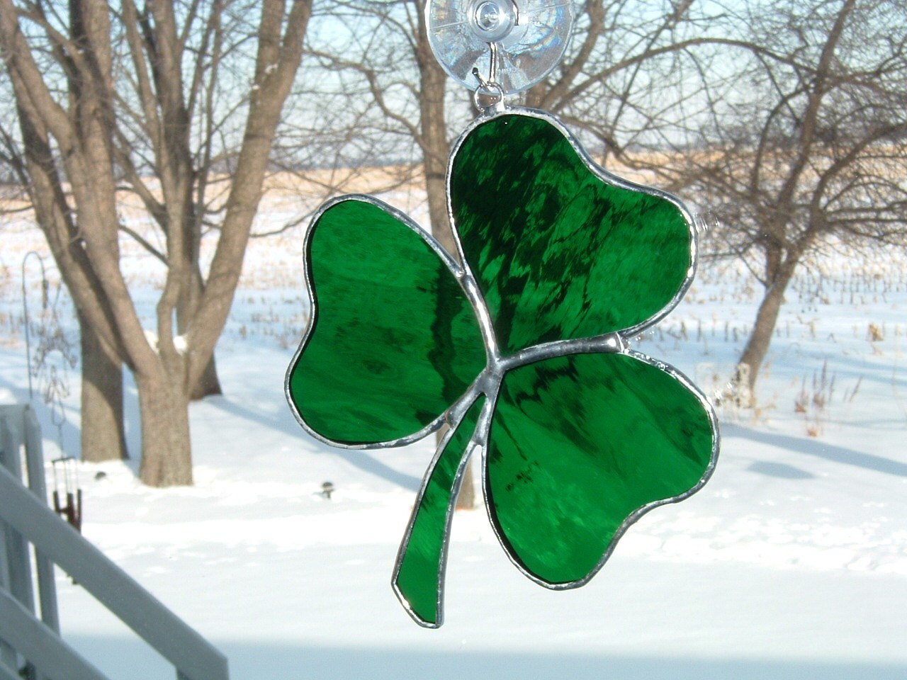 Irish Shamrock Stained Glass Suncatcher