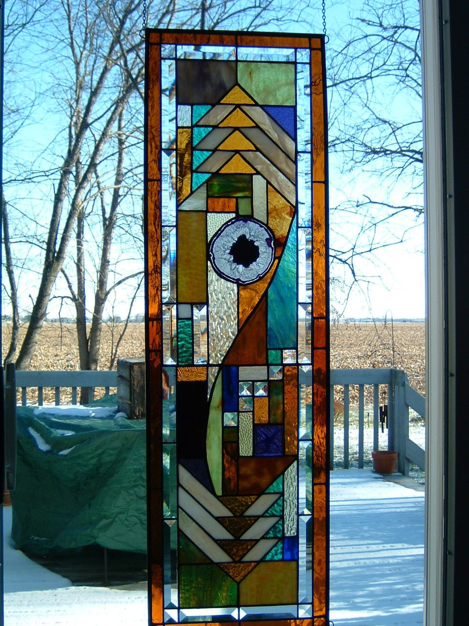 Custom Stained Glass Prairie Panel 4630