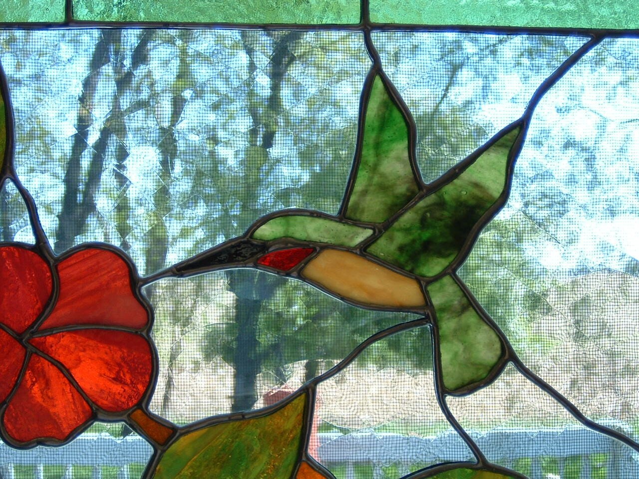 Hummingbird Stained Glass Panel