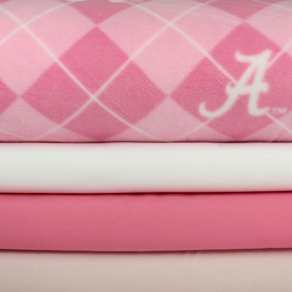 Alabama Collegiate Pink Fleece Fabric 1 Yard