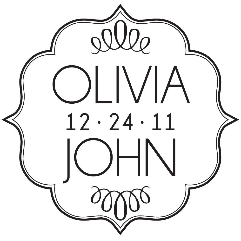 Couples Monogram Wedding Date by HelloHappyPaper on Etsy