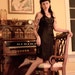 Vintage 1940s Black Silk & Lace Nightgown Slip