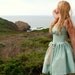 To The Sea Dress 50s Vintage Inspired Custom Sundress in Ocean Green Silk and Ecru Lace Any Size Color and Length SALE