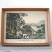 Vintage Reproduction Print in Wood Frame - Hunting Fishing And Forrest Scenes