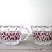 Ruby and Clear Crystal Glass Creamer and Sugar Bowl Set