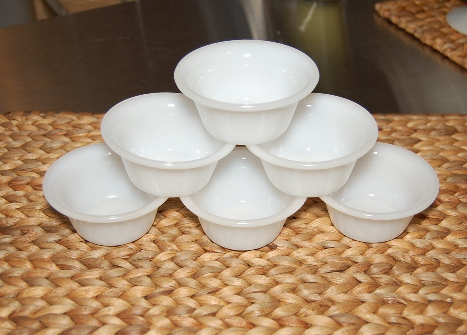 Vintage Glasbake Milk Glass Custard Cups 286 Set Of 6