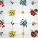 Summery 1950s tablecloth with flowers and berries