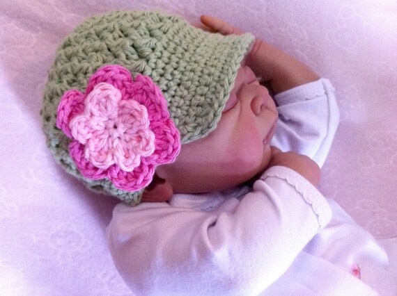 Baby Crochet Hat Pattern Textured Little Newsboy Cap Unisex