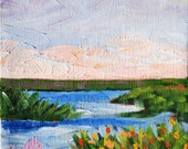 Fine Art Original Oil Painting Impressionistic Landscape Water by Rebecca Croft