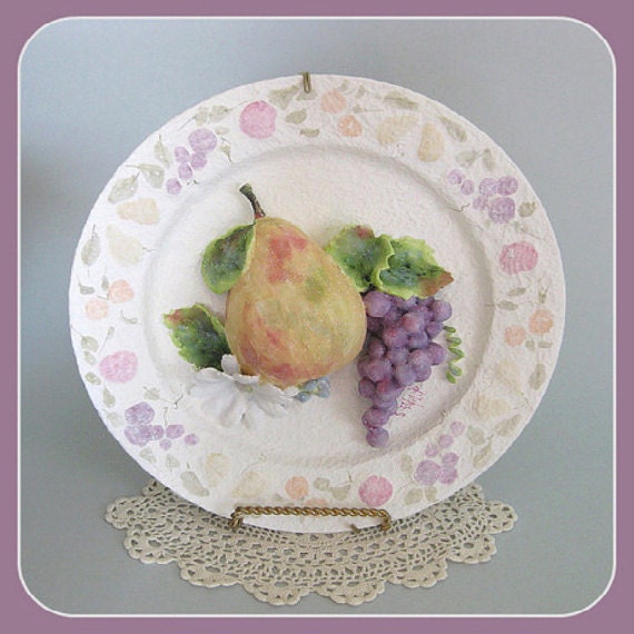 Items similar to Decorative Plate, Decorated Plate, Fruit Plate, Pear