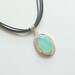 Chalcedony Gemsto Leather Rope Sterling Silver Handmade Necklace