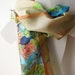 Hand painted silk scarf - dyed scarves. Floral motive.