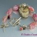 Pink Tourmaline Bracelet Bali Sterling Silver Handmade Pink Gemstone Wire Wrapped Chunky Bracelet
