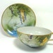 Nippon Torri Beautifully Hand Painted Herons on Cup and Saucer, Circa 1900, Antique