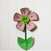 SALE. fabric wall flower. 3d wall art. honeycomb. brown and hot pink