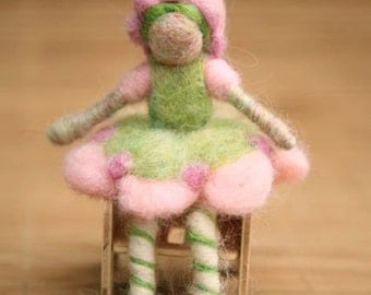 Needle Felted Lime Chiffon - Original design by Borbala Arvai, Made to order