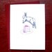 Rabbit leaping over cake greeting card, free shipping